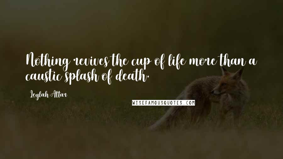 Leylah Attar Quotes: Nothing revives the cup of life more than a caustic splash of death.