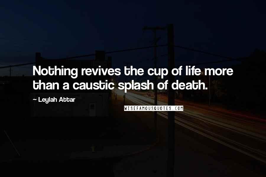 Leylah Attar Quotes: Nothing revives the cup of life more than a caustic splash of death.