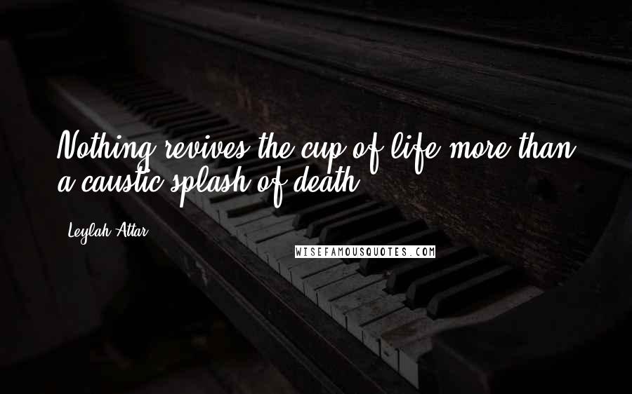 Leylah Attar Quotes: Nothing revives the cup of life more than a caustic splash of death.