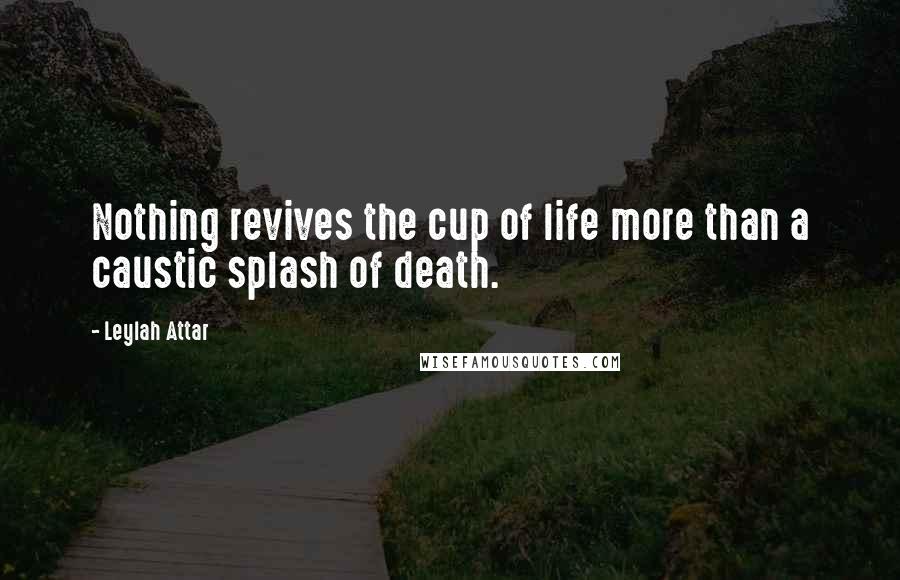 Leylah Attar Quotes: Nothing revives the cup of life more than a caustic splash of death.