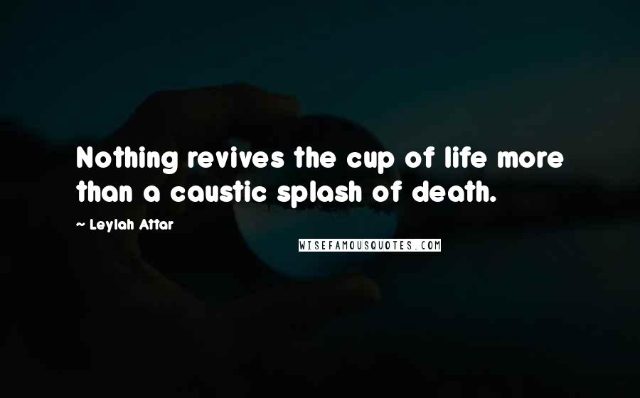 Leylah Attar Quotes: Nothing revives the cup of life more than a caustic splash of death.