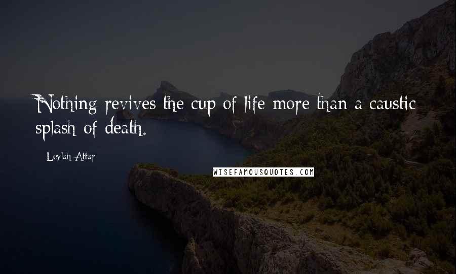 Leylah Attar Quotes: Nothing revives the cup of life more than a caustic splash of death.