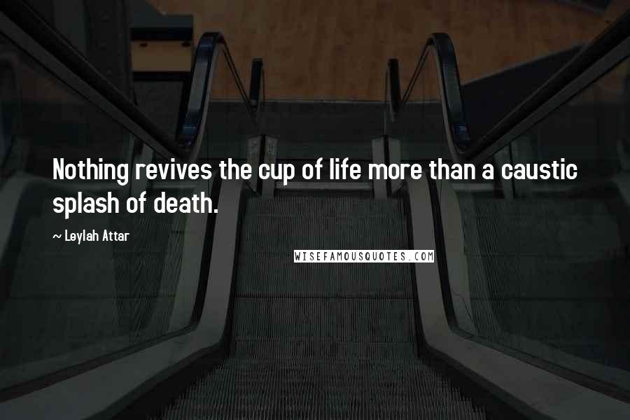 Leylah Attar Quotes: Nothing revives the cup of life more than a caustic splash of death.