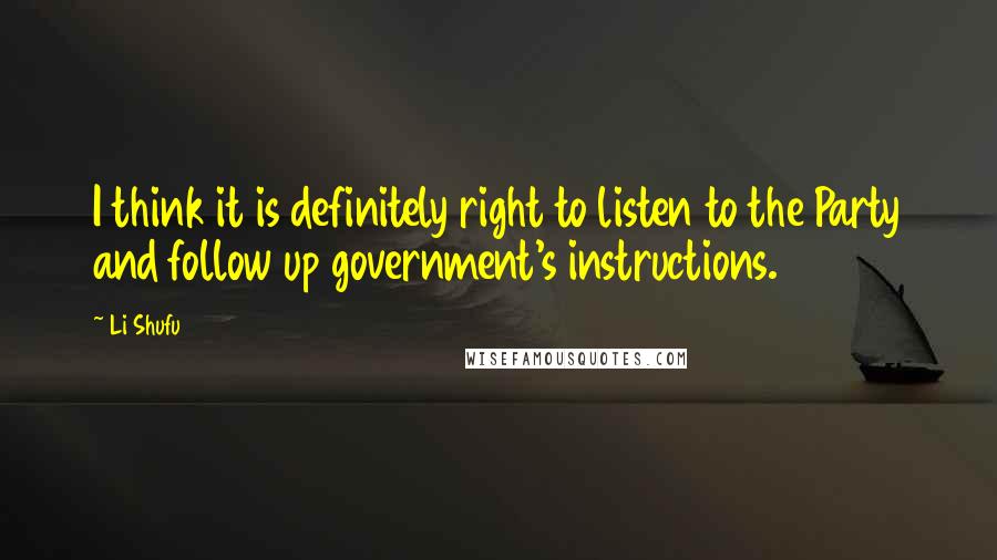 Li Shufu Quotes: I think it is definitely right to listen to the Party and follow up government's instructions.