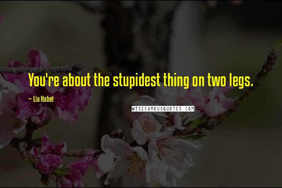 Lia Habel Quotes: You're about the stupidest thing on two legs.