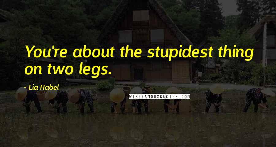 Lia Habel Quotes: You're about the stupidest thing on two legs.