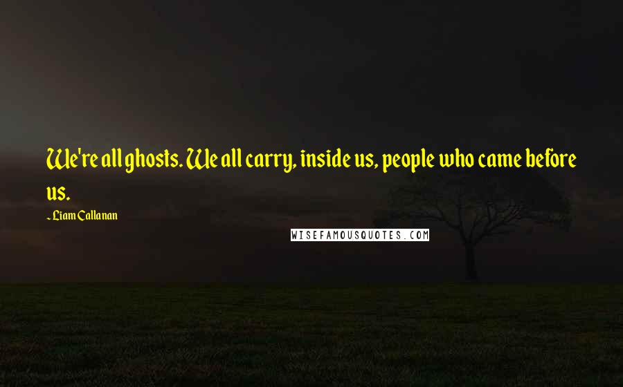 Liam Callanan Quotes: We're all ghosts. We all carry, inside us, people who came before us.