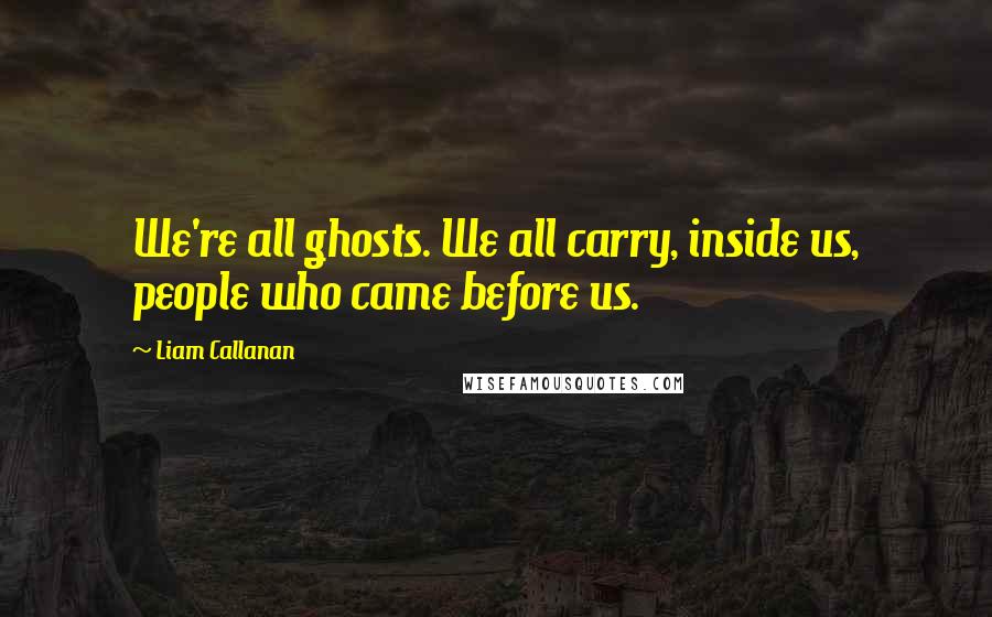 Liam Callanan Quotes: We're all ghosts. We all carry, inside us, people who came before us.