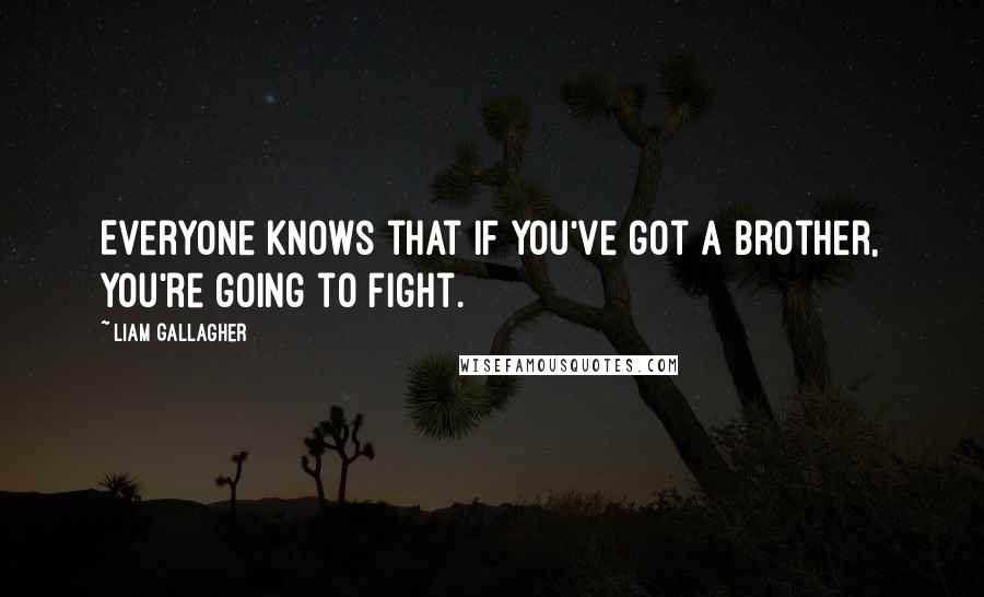 Liam Gallagher Quotes: Everyone knows that if you've got a brother, you're going to fight.