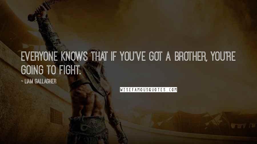 Liam Gallagher Quotes: Everyone knows that if you've got a brother, you're going to fight.