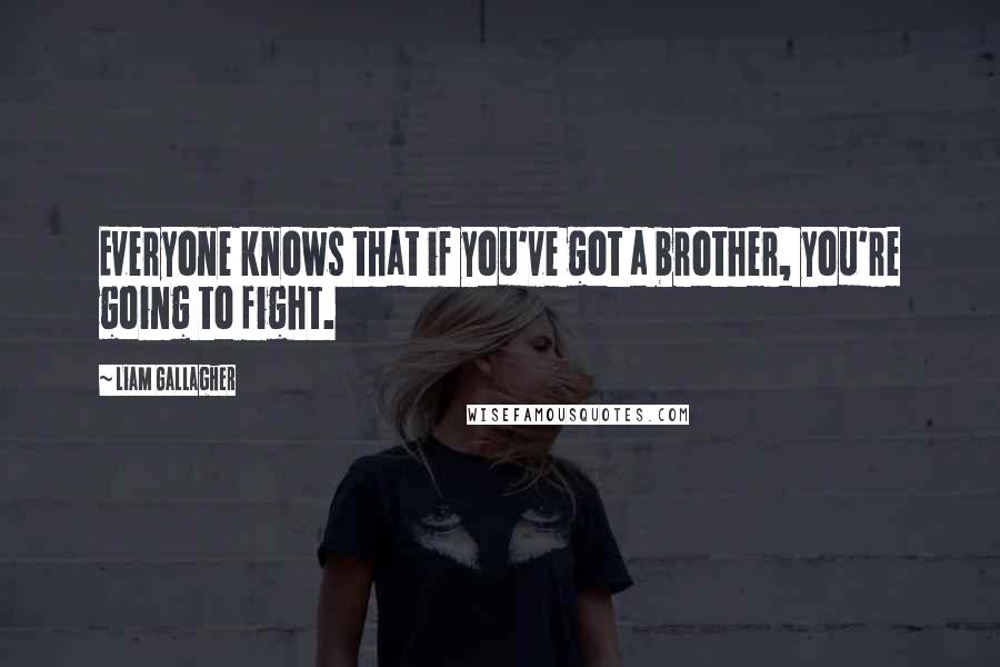 Liam Gallagher Quotes: Everyone knows that if you've got a brother, you're going to fight.