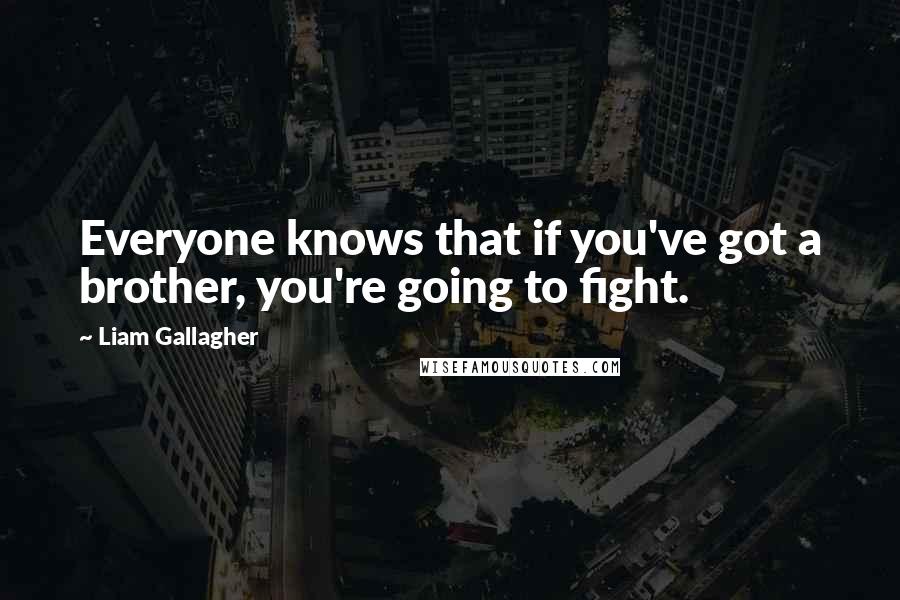 Liam Gallagher Quotes: Everyone knows that if you've got a brother, you're going to fight.