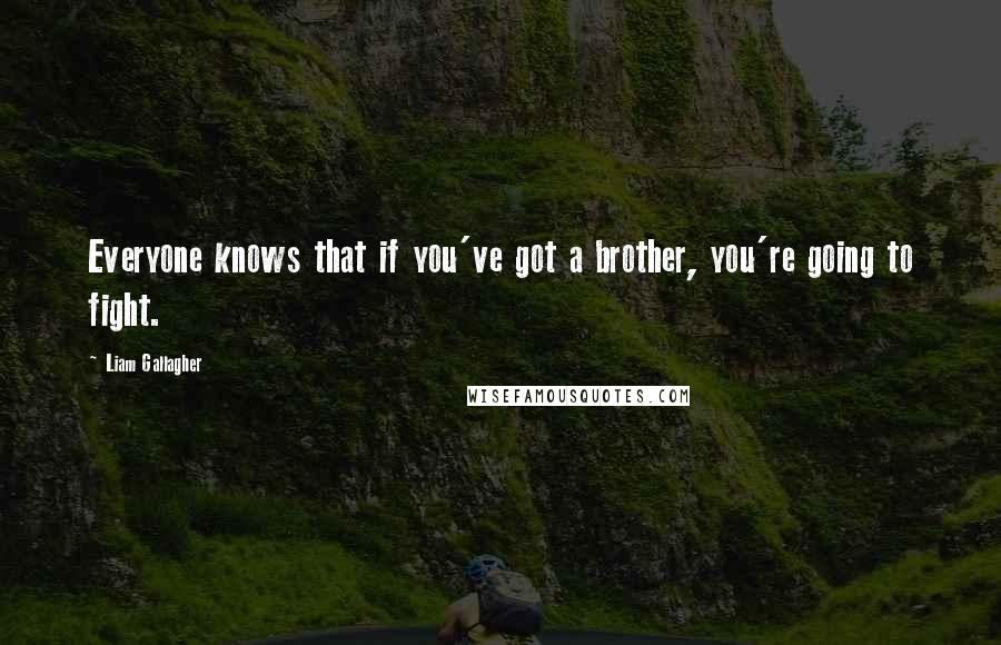 Liam Gallagher Quotes: Everyone knows that if you've got a brother, you're going to fight.
