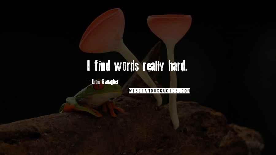 Liam Gallagher Quotes: I find words really hard.