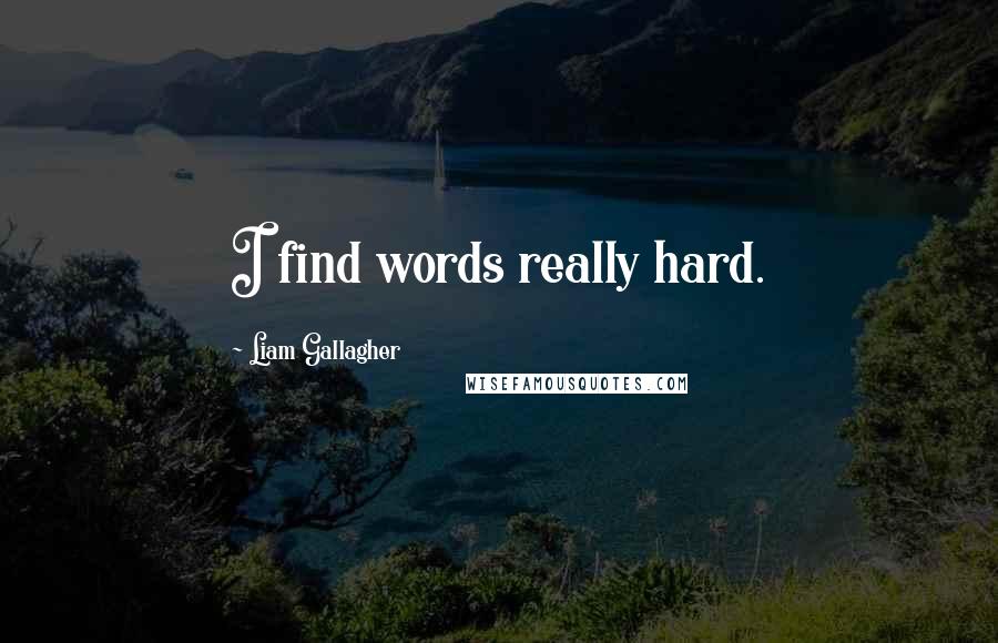 Liam Gallagher Quotes: I find words really hard.