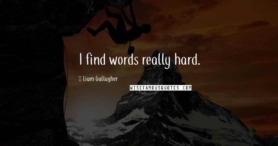 Liam Gallagher Quotes: I find words really hard.