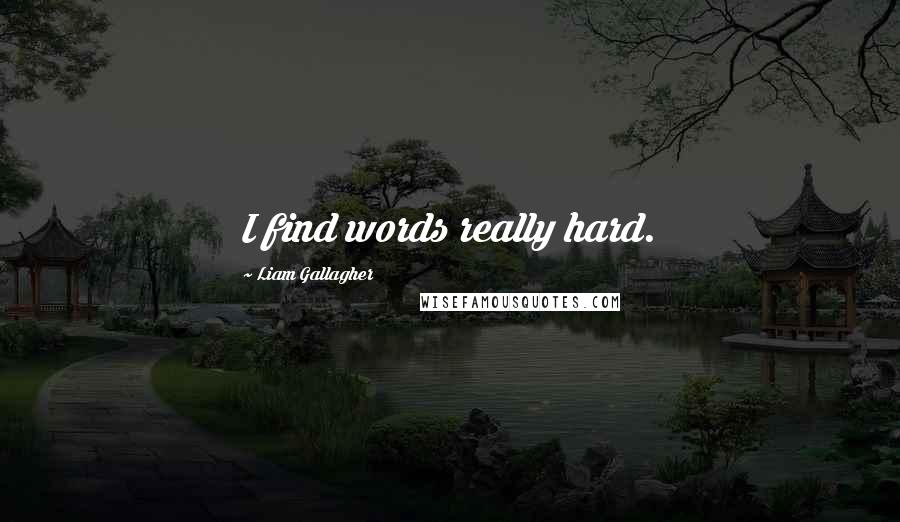 Liam Gallagher Quotes: I find words really hard.