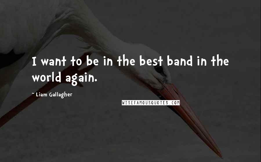 Liam Gallagher Quotes: I want to be in the best band in the world again.