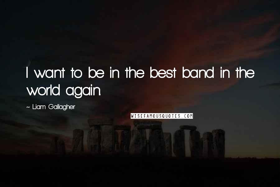 Liam Gallagher Quotes: I want to be in the best band in the world again.