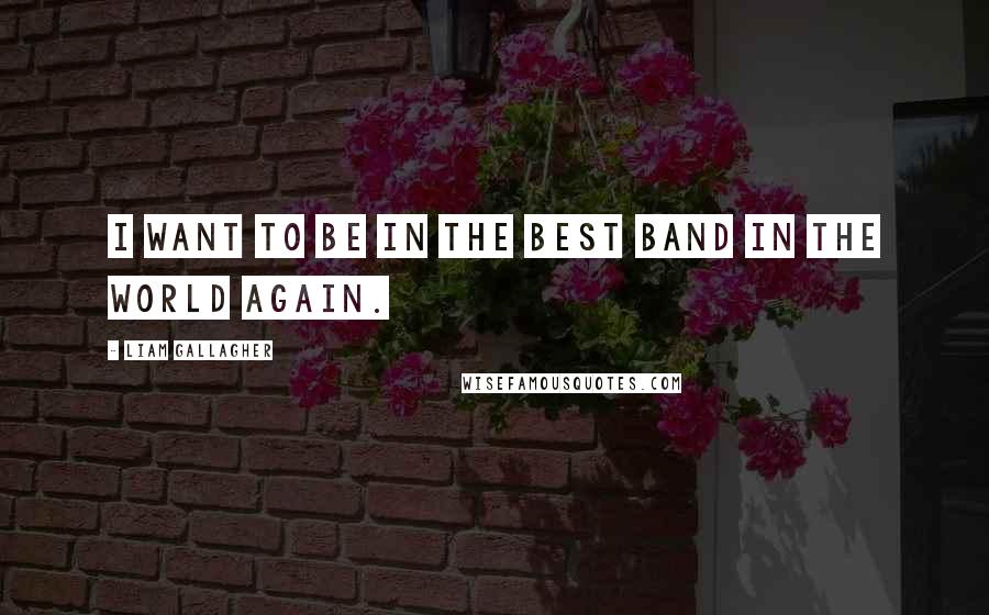 Liam Gallagher Quotes: I want to be in the best band in the world again.