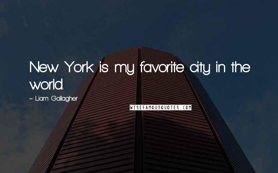 Liam Gallagher Quotes: New York is my favorite city in the world.