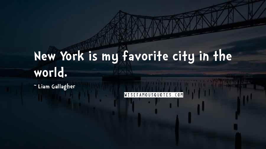 Liam Gallagher Quotes: New York is my favorite city in the world.