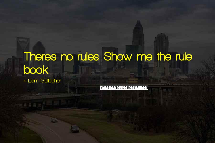 Liam Gallagher Quotes: There's no rules. Show me the rule book.