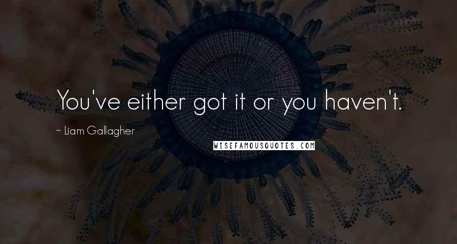 Liam Gallagher Quotes: You've either got it or you haven't.
