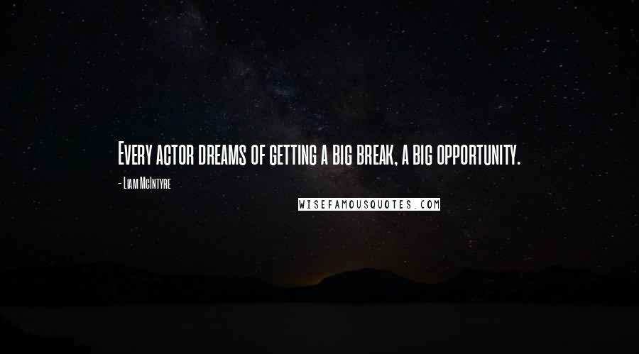 Liam McIntyre Quotes: Every actor dreams of getting a big break, a big opportunity.