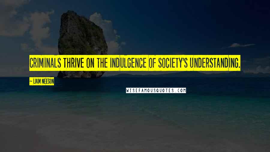 Liam Neeson Quotes: Criminals thrive on the indulgence of society's understanding.