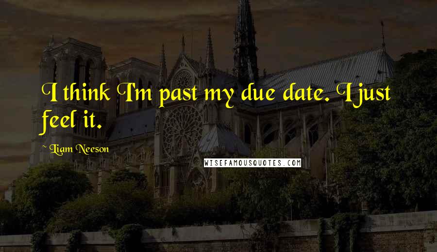 Liam Neeson Quotes: I think I'm past my due date. I just feel it.