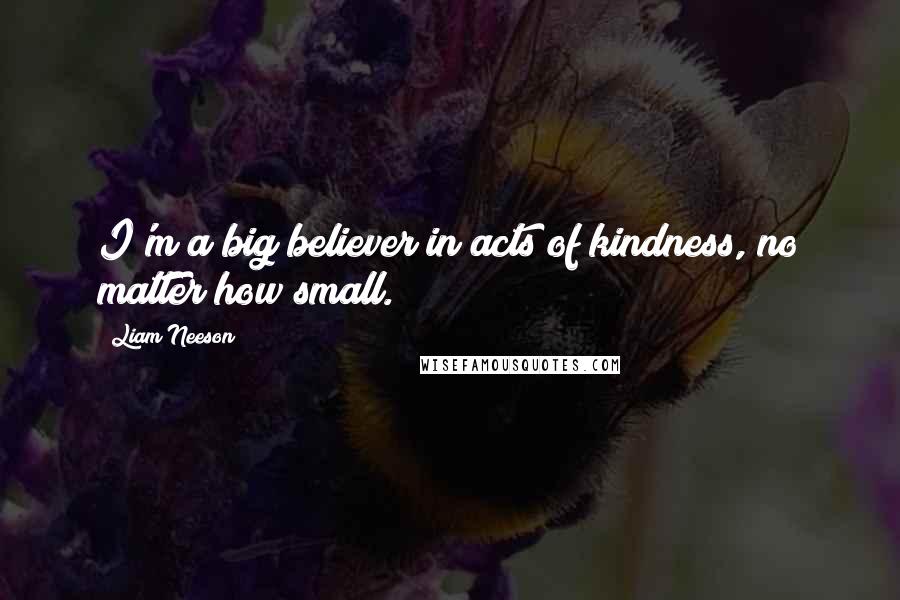 Liam Neeson Quotes: I'm a big believer in acts of kindness, no matter how small.