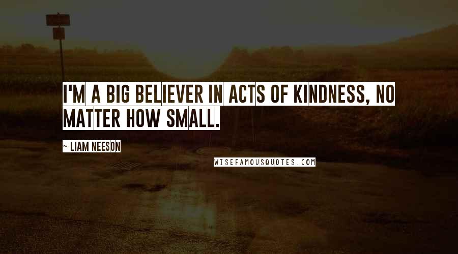 Liam Neeson Quotes: I'm a big believer in acts of kindness, no matter how small.