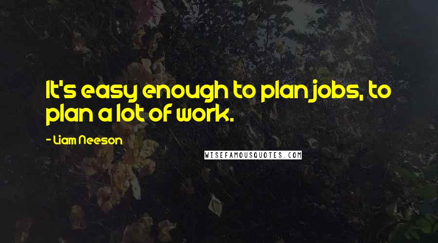 Liam Neeson Quotes: It's easy enough to plan jobs, to plan a lot of work.