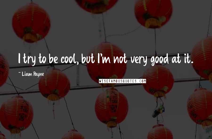 Liam Payne Quotes: I try to be cool, but I'm not very good at it.