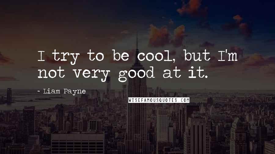 Liam Payne Quotes: I try to be cool, but I'm not very good at it.