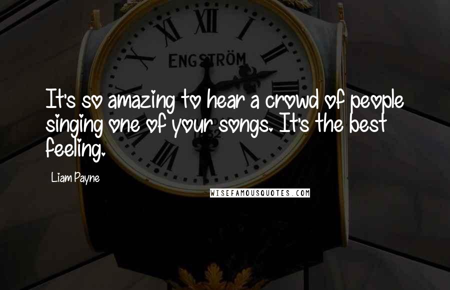 Liam Payne Quotes: It's so amazing to hear a crowd of people singing one of your songs. It's the best feeling.