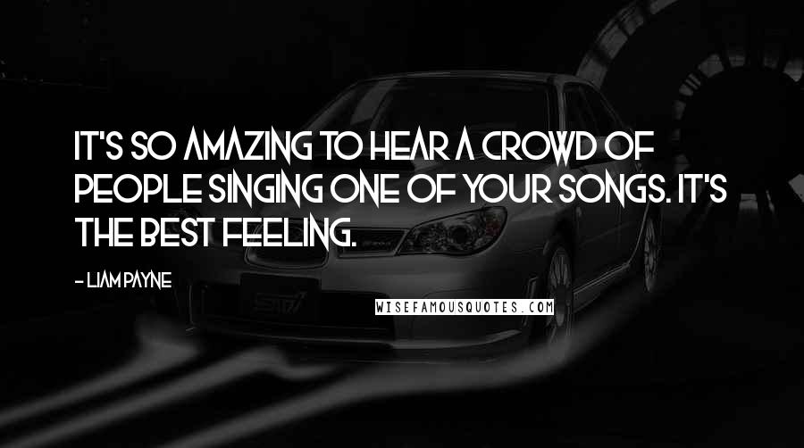 Liam Payne Quotes: It's so amazing to hear a crowd of people singing one of your songs. It's the best feeling.