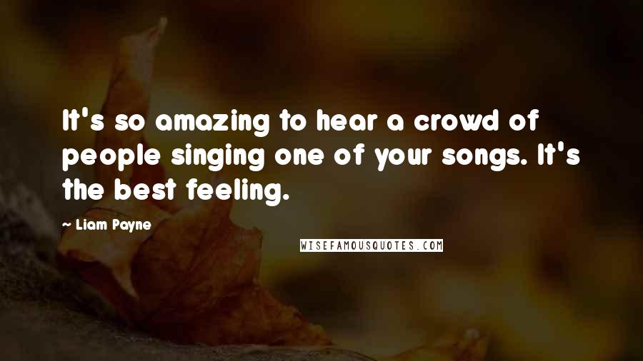 Liam Payne Quotes: It's so amazing to hear a crowd of people singing one of your songs. It's the best feeling.