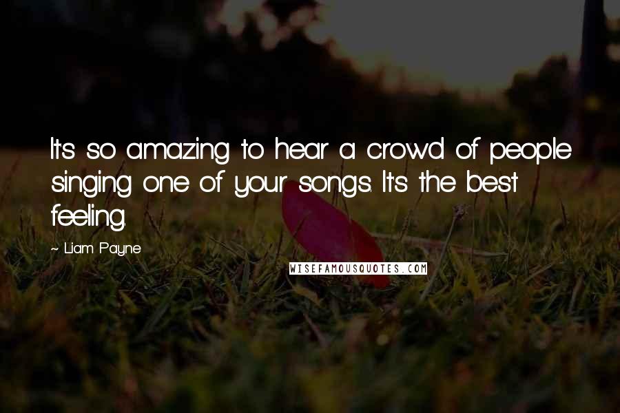 Liam Payne Quotes: It's so amazing to hear a crowd of people singing one of your songs. It's the best feeling.