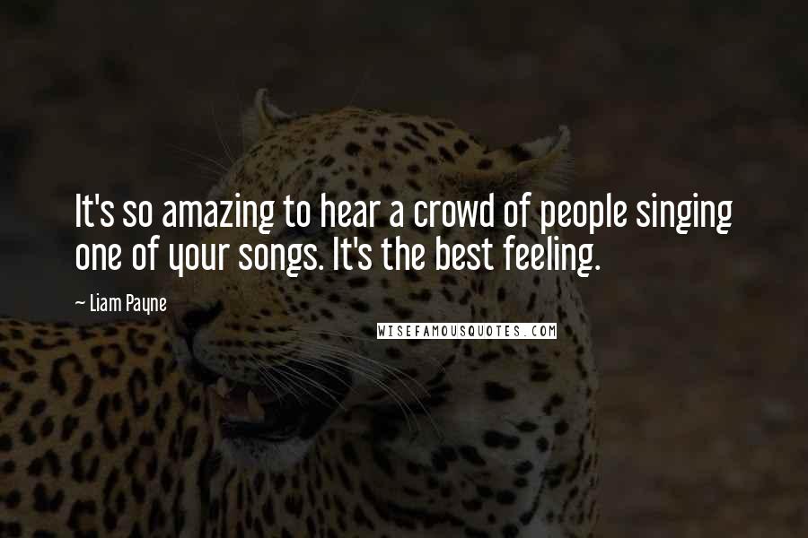 Liam Payne Quotes: It's so amazing to hear a crowd of people singing one of your songs. It's the best feeling.