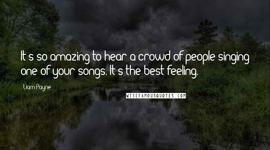 Liam Payne Quotes: It's so amazing to hear a crowd of people singing one of your songs. It's the best feeling.