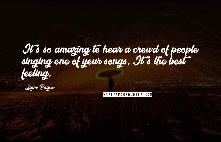 Liam Payne Quotes: It's so amazing to hear a crowd of people singing one of your songs. It's the best feeling.