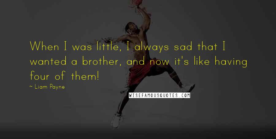 Liam Payne Quotes: When I was little, I always sad that I wanted a brother, and now it's like having four of them!