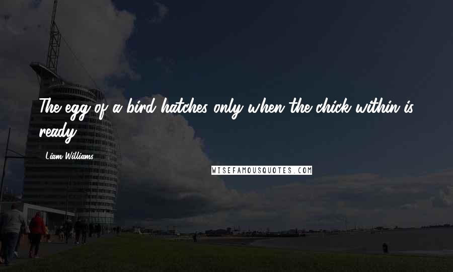 Liam Williams Quotes: The egg of a bird hatches only when the chick within is ready