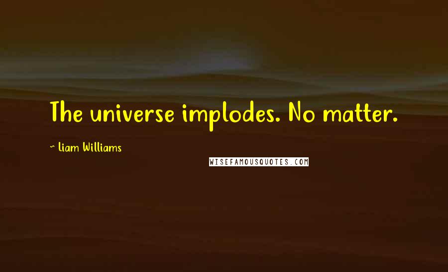 Liam Williams Quotes: The universe implodes. No matter.