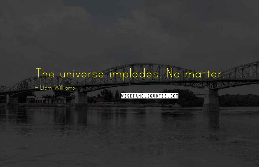 Liam Williams Quotes: The universe implodes. No matter.