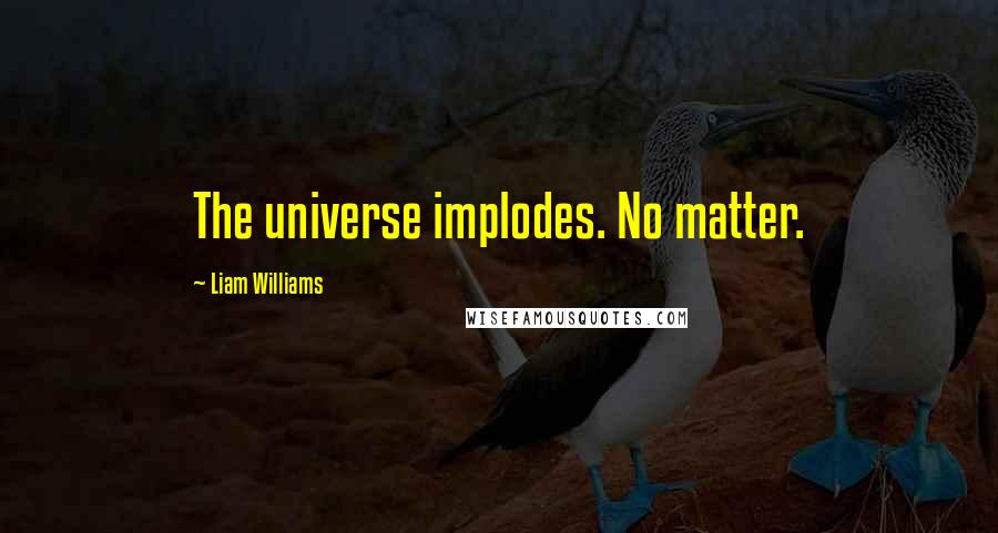 Liam Williams Quotes: The universe implodes. No matter.