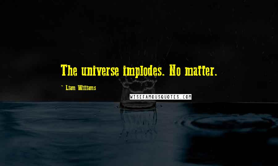 Liam Williams Quotes: The universe implodes. No matter.