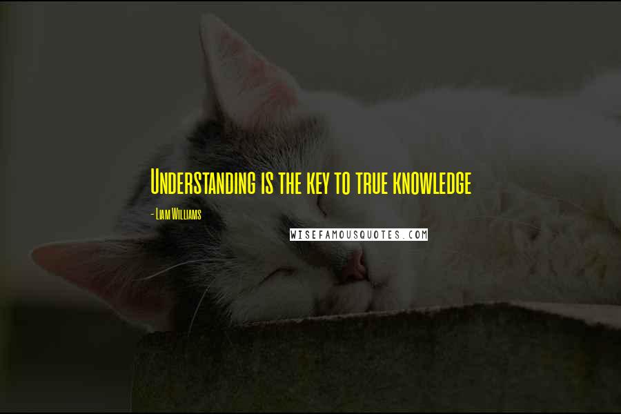 Liam Williams Quotes: Understanding is the key to true knowledge